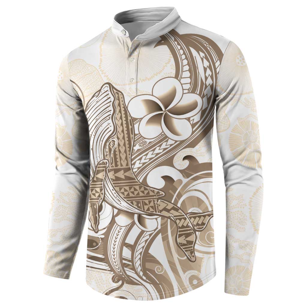 Brown Hawaii Humpback Whale Button Sweatshirt Polynesian Tribal Ocean Vibes