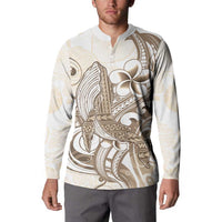 Brown Hawaii Humpback Whale Button Sweatshirt Polynesian Tribal Ocean Vibes