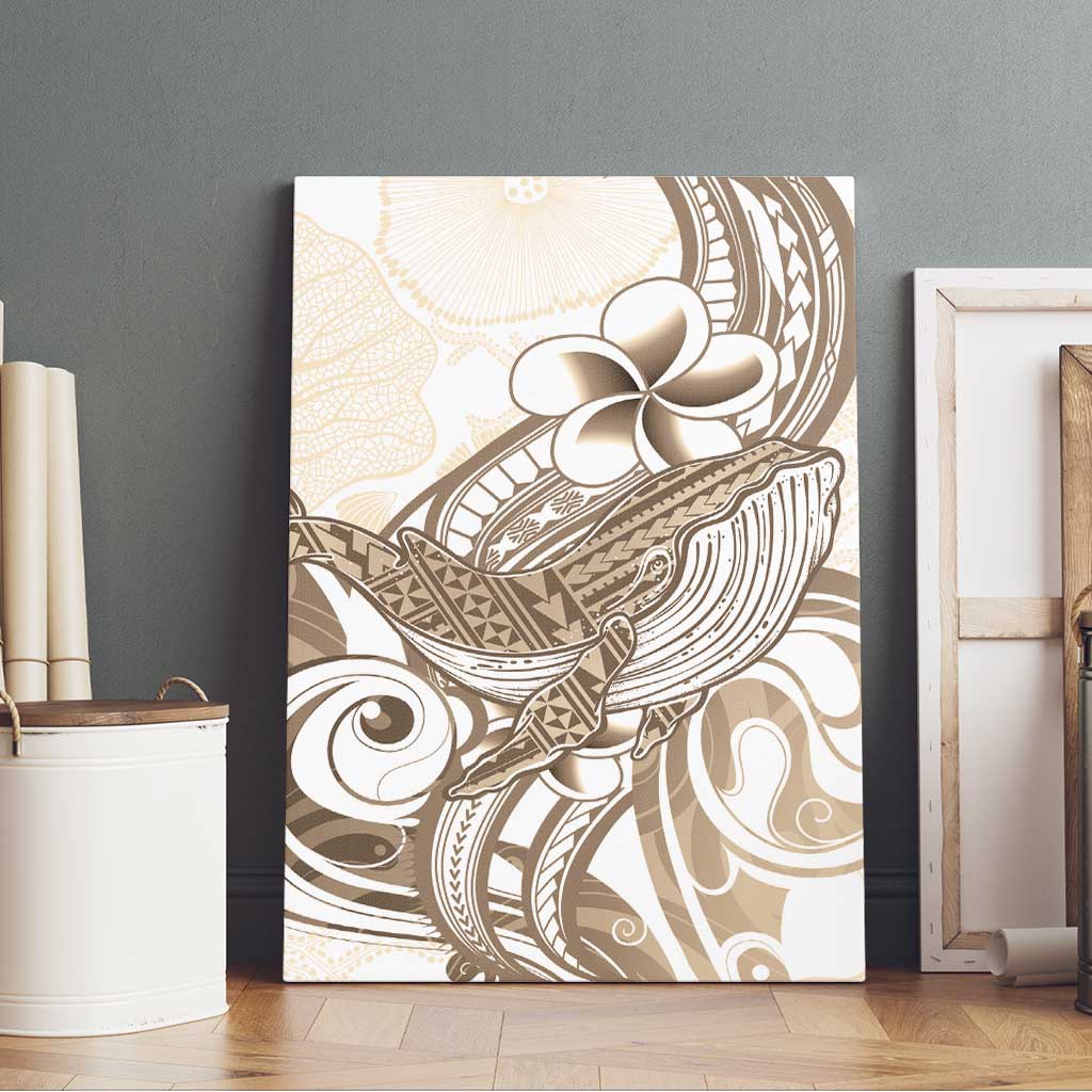 Brown Hawaii Humpback Whale Canvas Wall Art Polynesian Tribal Ocean Vibes