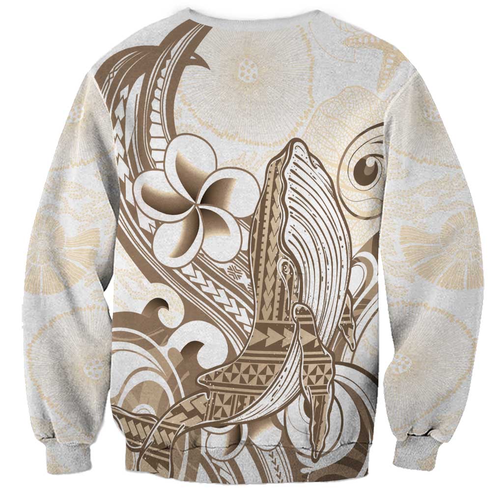 Brown Hawaii Humpback Whale Sweatshirt Polynesian Tribal Ocean Vibes