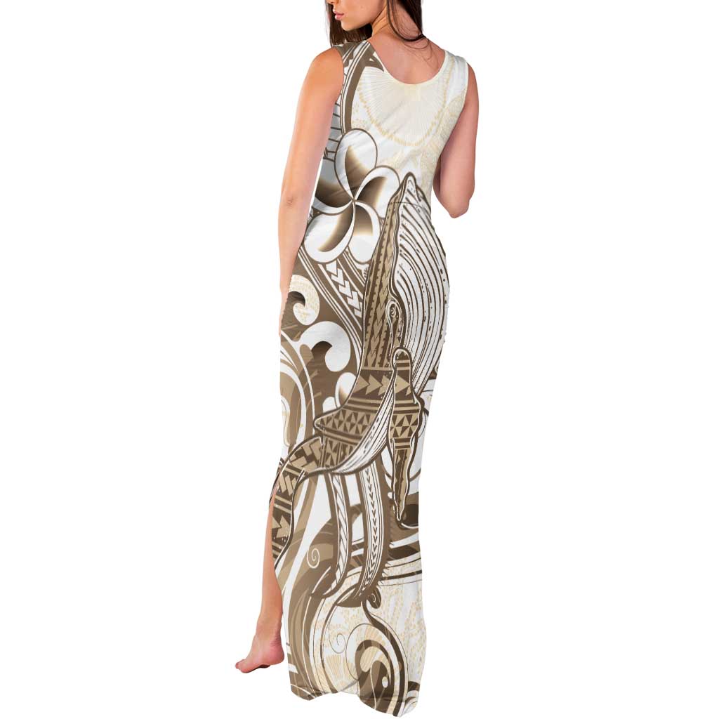 Brown Hawaii Humpback Whale Tank Maxi Dress Polynesian Tribal Ocean Vibes