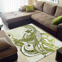 Lime Green Hawaii Area Rug Humpback Whale Tattoo Polynesian Tribal Ocean Vibes