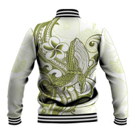 Lime Green Hawaii Baseball Jacket Humpback Whale Tattoo Polynesian Tribal Ocean Vibes