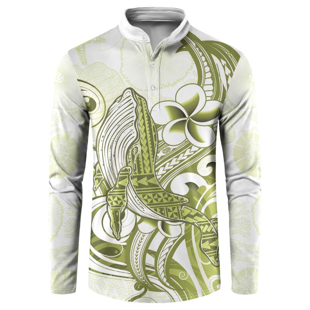 Lime Green Hawaii Button Sweatshirt Humpback Whale Tattoo Polynesian Tribal Ocean Vibes