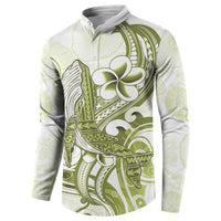 Lime Green Hawaii Button Sweatshirt Humpback Whale Tattoo Polynesian Tribal Ocean Vibes