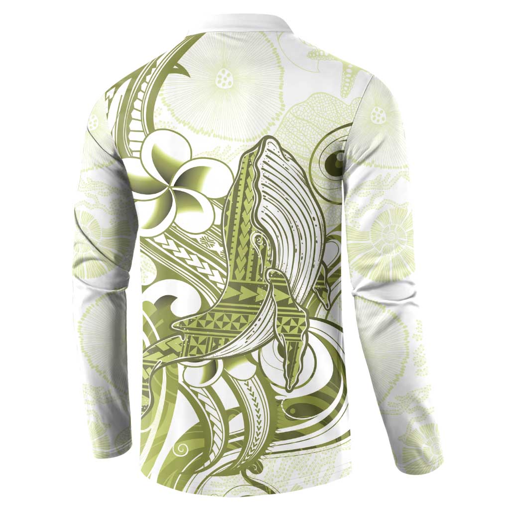 Lime Green Hawaii Button Sweatshirt Humpback Whale Tattoo Polynesian Tribal Ocean Vibes
