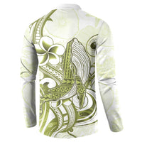 Lime Green Hawaii Button Sweatshirt Humpback Whale Tattoo Polynesian Tribal Ocean Vibes