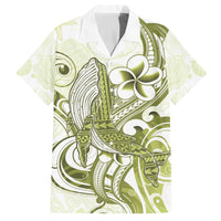 Lime Green Hawaii Family Matching Puletasi and Hawaiian Shirt Humpback Whale Tattoo Polynesian Tribal Ocean Vibes