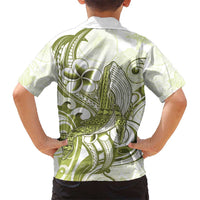 Lime Green Hawaii Kid Hawaiian Shirt Humpback Whale Tattoo Polynesian Tribal Ocean Vibes LT14 - Polynesian Pride