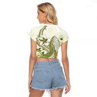 Lime Green Hawaii Raglan Cropped T Shirt Humpback Whale Tattoo Polynesian Tribal Ocean Vibes LT14 - Polynesian Pride