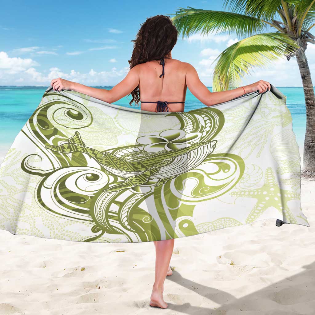 Lime Green Hawaii Sarong Humpback Whale Tattoo Polynesian Tribal Ocean Vibes
