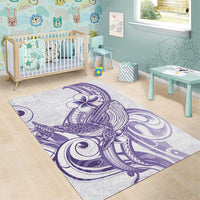 Purple Hawaii Area Rug Humpback Whale Tattoo Polynesian Tribal Ocean Vibes