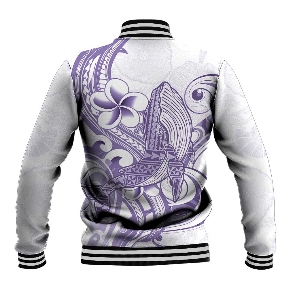 Purple Hawaii Baseball Jacket Humpback Whale Tattoo Polynesian Tribal Ocean Vibes LT14 - Polynesian Pride