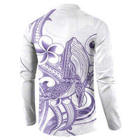 Purple Hawaii Button Sweatshirt Humpback Whale Tattoo Polynesian Tribal Ocean Vibes