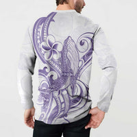 Purple Hawaii Button Sweatshirt Humpback Whale Tattoo Polynesian Tribal Ocean Vibes