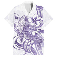 Purple Hawaii Family Matching Long Sleeve Bodycon Dress and Hawaiian Shirt Humpback Whale Tattoo Polynesian Tribal Ocean Vibes