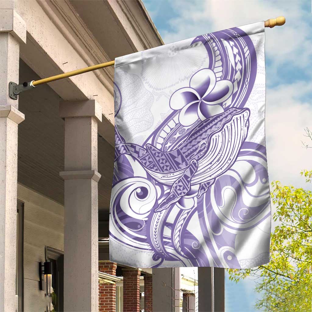 Purple Hawaii Garden Flag Humpback Whale Tattoo Polynesian Tribal Ocean Vibes LT14 House Flag Purple - Polynesian Pride