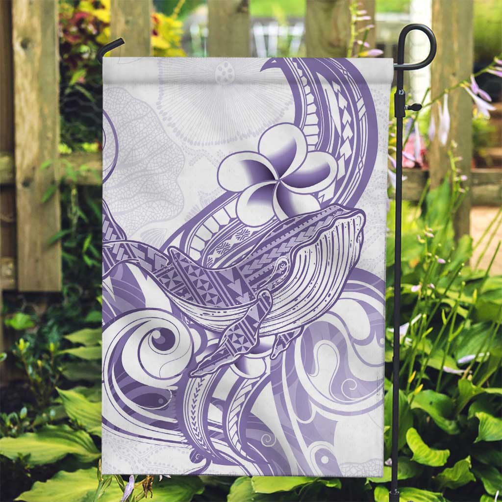Purple Hawaii Garden Flag Humpback Whale Tattoo Polynesian Tribal Ocean Vibes LT14 Garden Flag Purple - Polynesian Pride