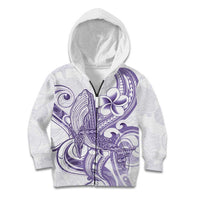 Purple Hawaii Kid Hoodie Humpback Whale Tattoo Polynesian Tribal Ocean Vibes LT14 Zip Hoodie Purple - Polynesian Pride