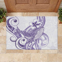 Purple Hawaii Rubber Doormat Humpback Whale Tattoo Polynesian Tribal Ocean Vibes LT14 Purple - Polynesian Pride