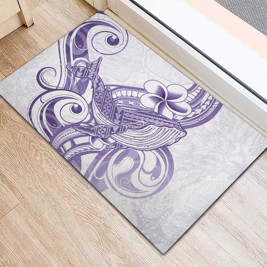 Purple Hawaii Rubber Doormat Humpback Whale Tattoo Polynesian Tribal Ocean Vibes LT14 - Polynesian Pride