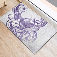 Purple Hawaii Rubber Doormat Humpback Whale Tattoo Polynesian Tribal Ocean Vibes LT14 - Polynesian Pride