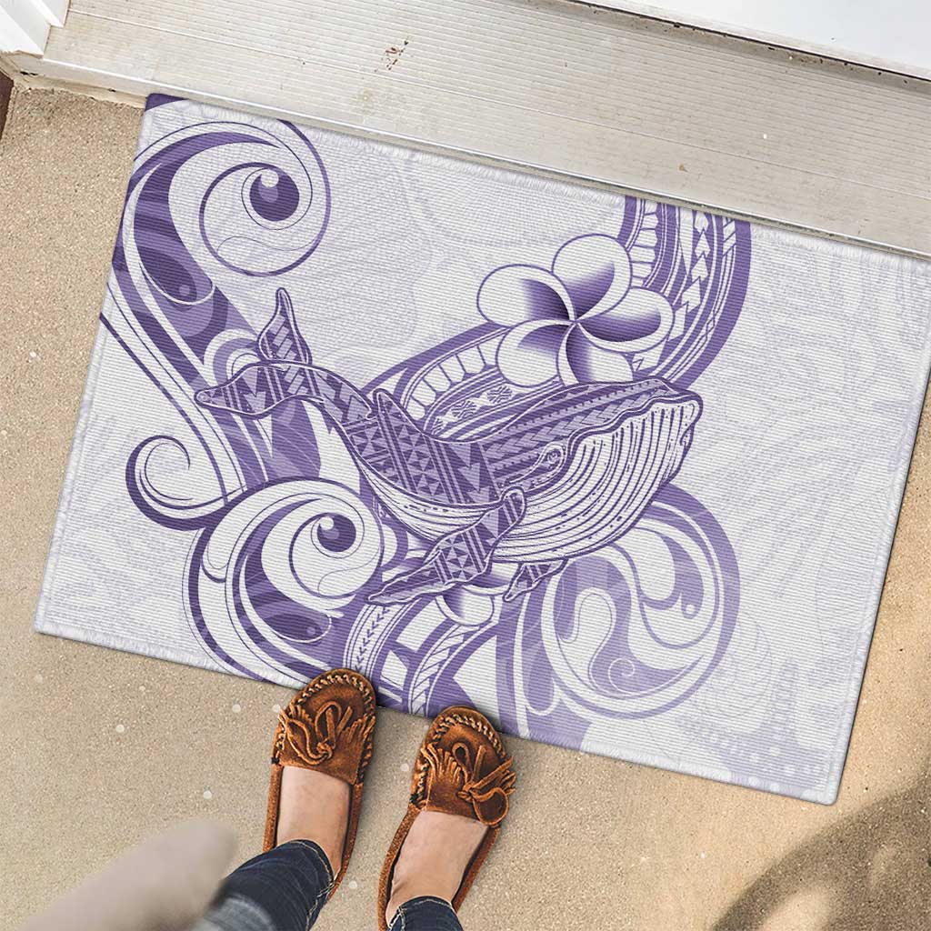 Purple Hawaii Rubber Doormat Humpback Whale Tattoo Polynesian Tribal Ocean Vibes LT14 - Polynesian Pride
