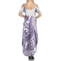 Purple Hawaii Summer Maxi Dress Humpback Whale Tattoo Polynesian Tribal Ocean Vibes