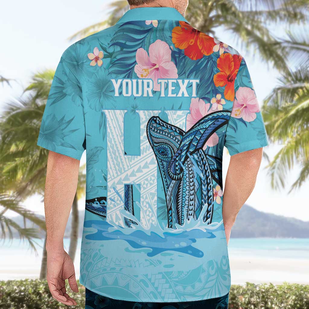 Personalised Hawaii Hawaiian Shirt Humpback Whale Tattoo With Tropical Flowers