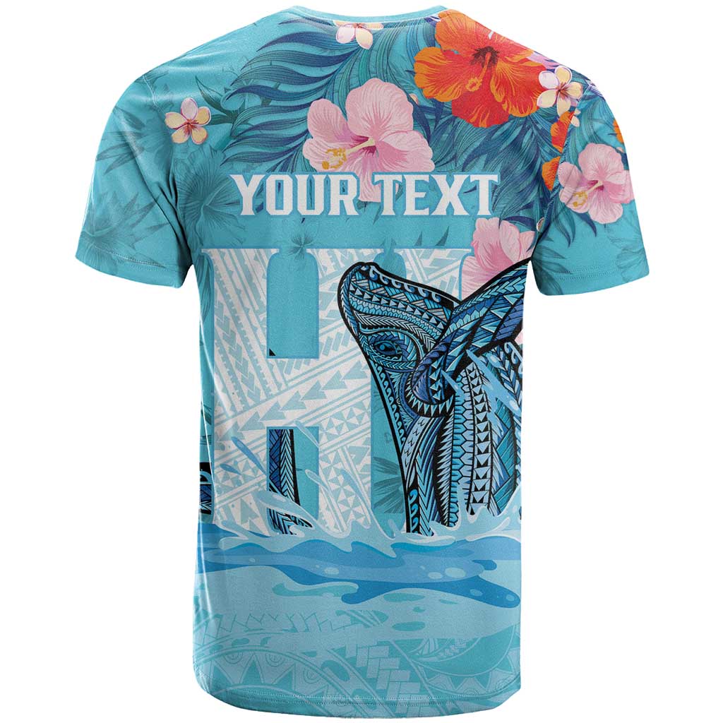 Personalised Hawaii T Shirt Humpback Whale Tattoo With Tropical Flowers