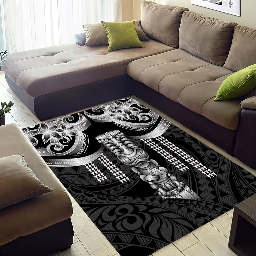 Tiki Drum Hawaii Area Rug Hawaiian Kakau Tattoo Style LT14 - Polynesian Pride