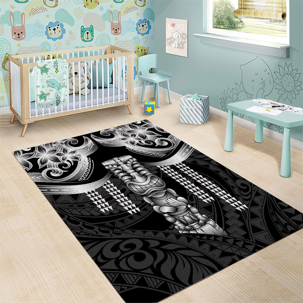 Tiki Drum Hawaii Area Rug Hawaiian Kakau Tattoo Style LT14 - Polynesian Pride