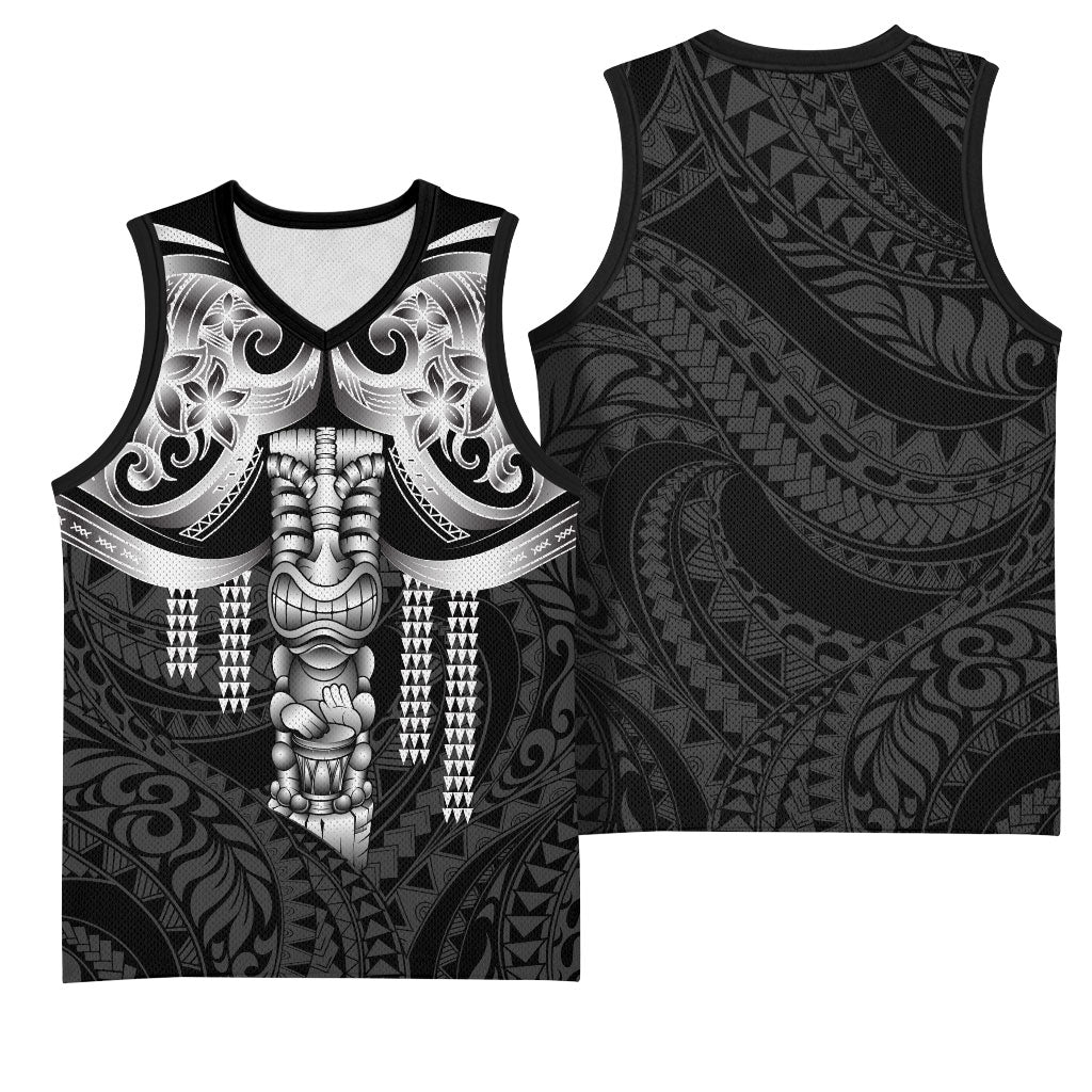Tiki Drum Hawaii Basketball Jersey Hawaiian Kakau Tattoo Style LT14 - Polynesian Pride