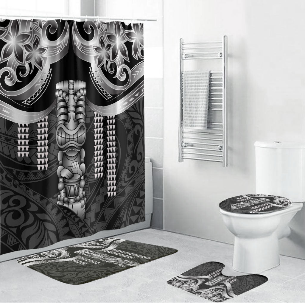 Tiki Drum Hawaii Bathroom Set Hawaiian Kakau Tattoo Style
