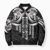 Tiki Drum Hawaii Bomber Puffer Jacket Hawaiian Kakau Tattoo Style LT14 Unisex Black - Polynesian Pride