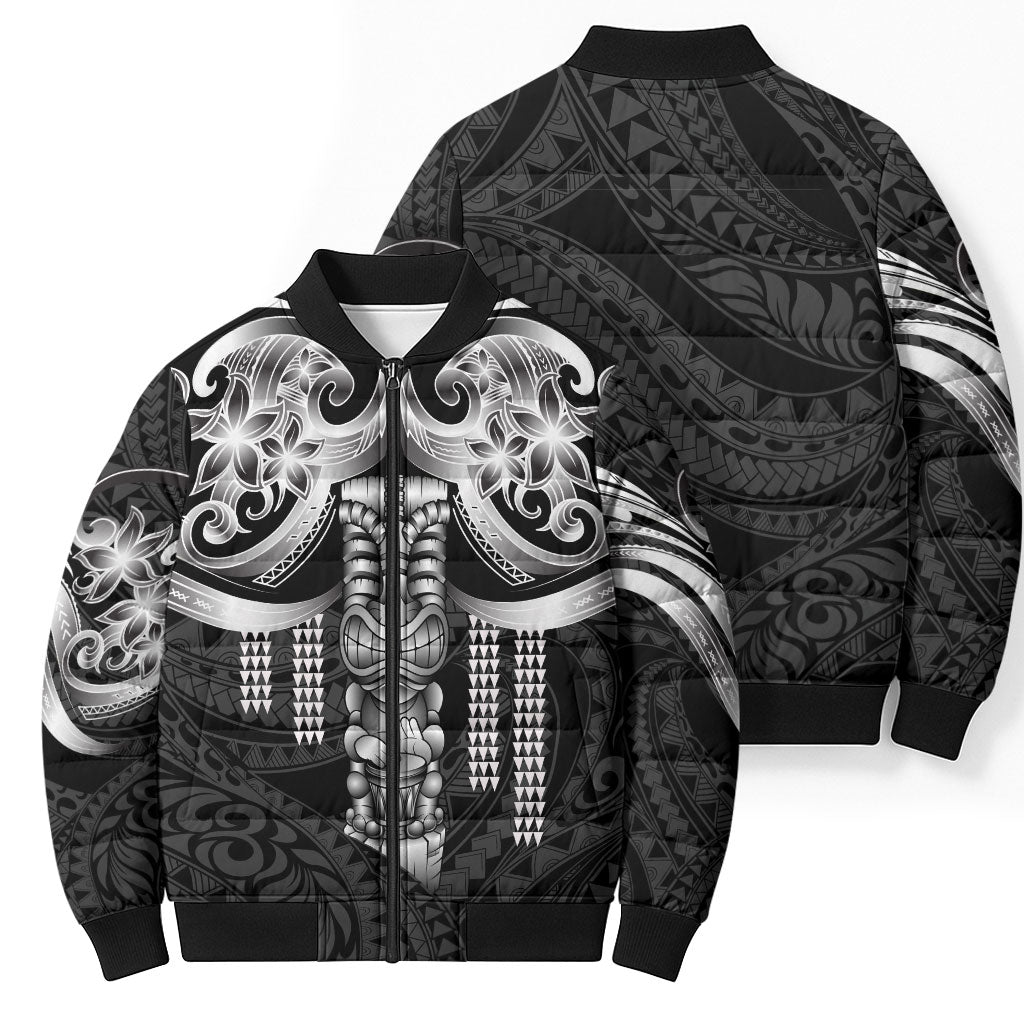 Tiki Drum Hawaii Bomber Puffer Jacket Hawaiian Kakau Tattoo Style LT14 - Polynesian Pride