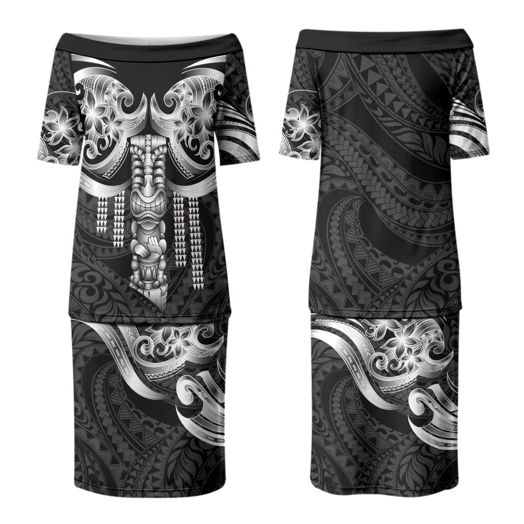 Tiki Drum Hawaii Couples Matching Puletasi and Hawaiian Shirt Hawaiian Kakau Tattoo Style LT14 - Polynesian Pride