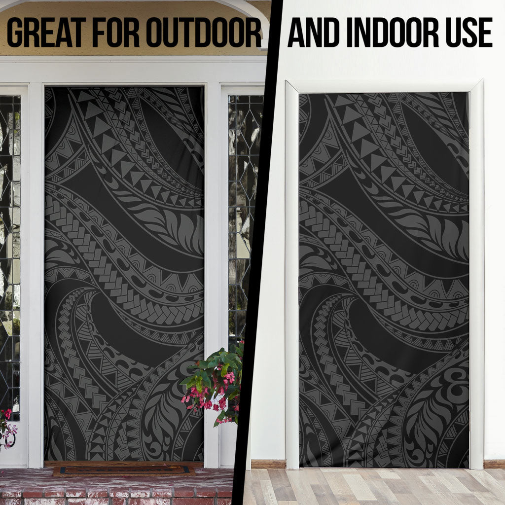 Tiki Drum Hawaii Door Cover Hawaiian Kakau Tattoo Style