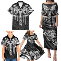 Tiki Drum Hawaii Family Matching Puletasi and Hawaiian Shirt Hawaiian Kakau Tattoo Style LT14 - Polynesian Pride