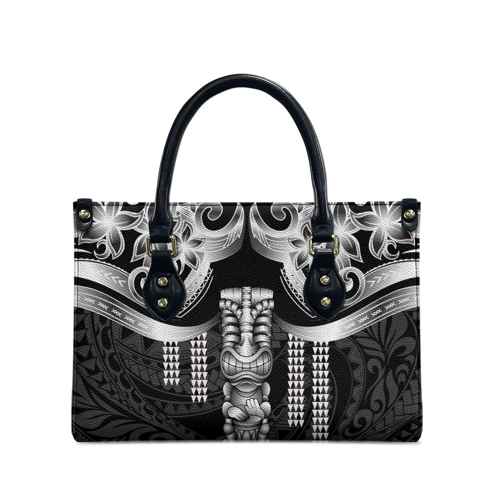 Tiki Drum Hawaii Leather Bag Hawaiian Kakau Tattoo Style