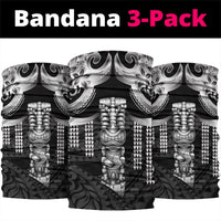 Tiki Drum Hawaii Neck Gaiter Hawaiian Kakau Tattoo Style LT14 package One Size: 25*50cm Black - Polynesian Pride