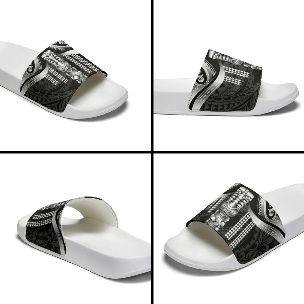 Tiki Drum Hawaii Slide Sandals Hawaiian Kakau Tattoo Style LT14 - Polynesian Pride