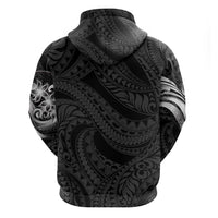 Tiki Drum Hawaii Zip Hoodie Hawaiian Kakau Tattoo Style LT14 - Polynesian Pride