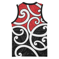 New Zealand Basketball Jersey Maori Koru Tino Rangatiratanga Color - Polynesian Pride