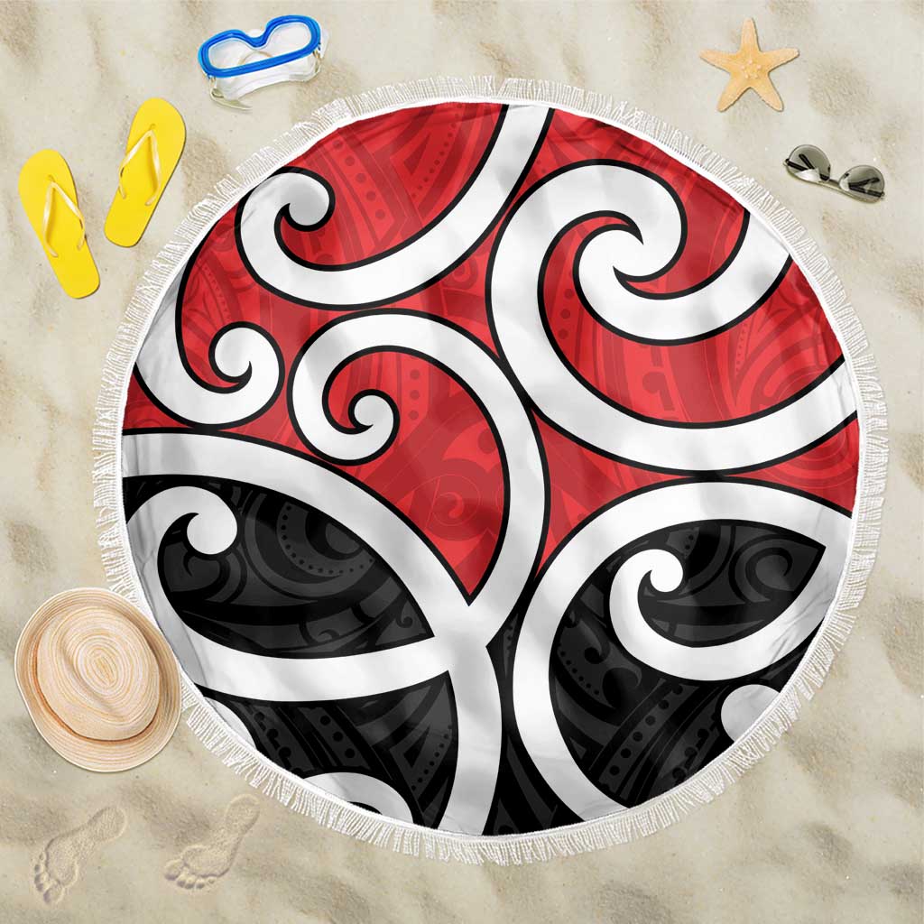 New Zealand Beach Blanket Maori Koru Tino Rangatiratanga Color - Polynesian Pride