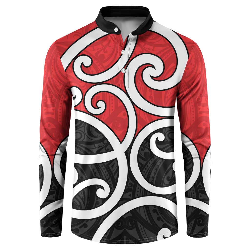 New Zealand Button Sweatshirt Maori Koru Tino Rangatiratanga Color - Polynesian Pride