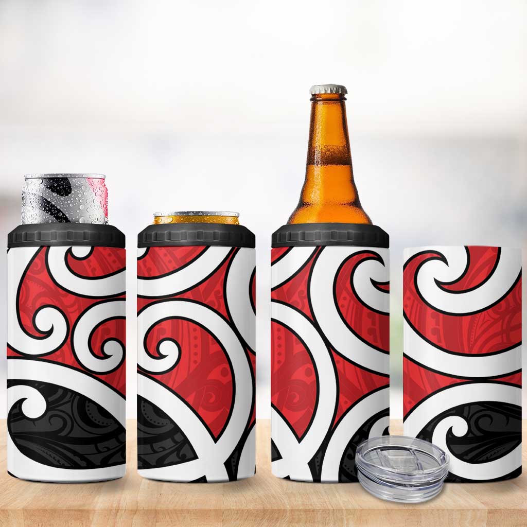 New Zealand 4 in 1 Can Cooler Tumbler Maori Koru Tino Rangatiratanga Color - Polynesian Pride