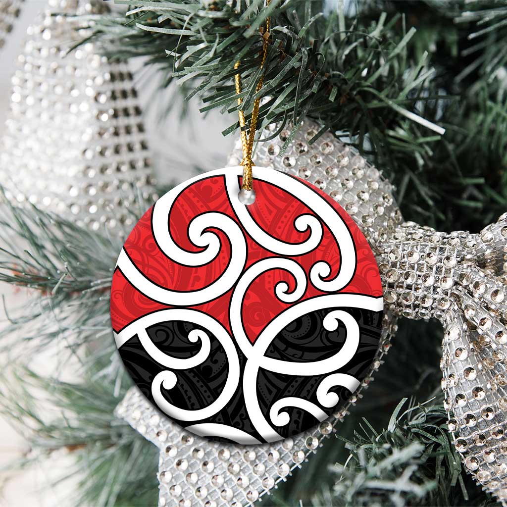 New Zealand Ceramic Ornament Maori Koru Tino Rangatiratanga Color - Polynesian Pride