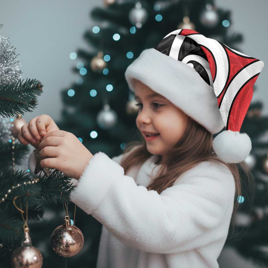 New Zealand Christmas Santa Hat Maori Koru Tino Rangatiratanga Color - Polynesian Pride