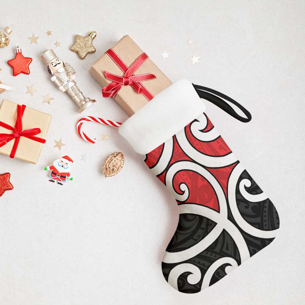 New Zealand Christmas Stocking Maori Koru Tino Rangatiratanga Color - Polynesian Pride
